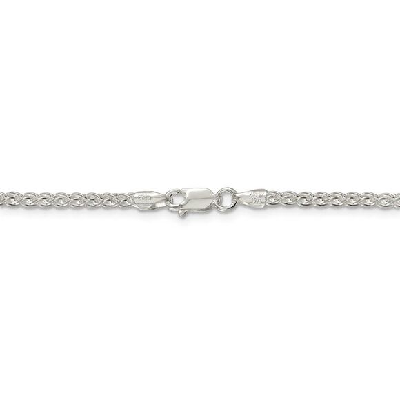 2.5mm Sterling Silver, Round Solid Spiga Chain Necklace, 24 Inch - Picture 4 of 8